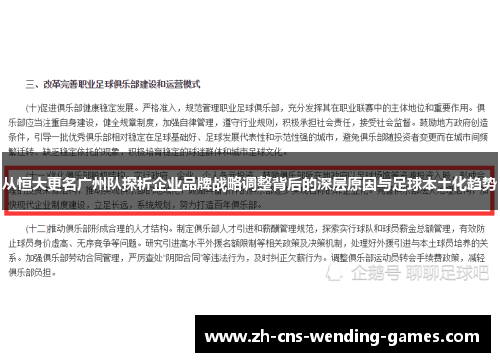 从恒大更名广州队探析企业品牌战略调整背后的深层原因与足球本土化趋势